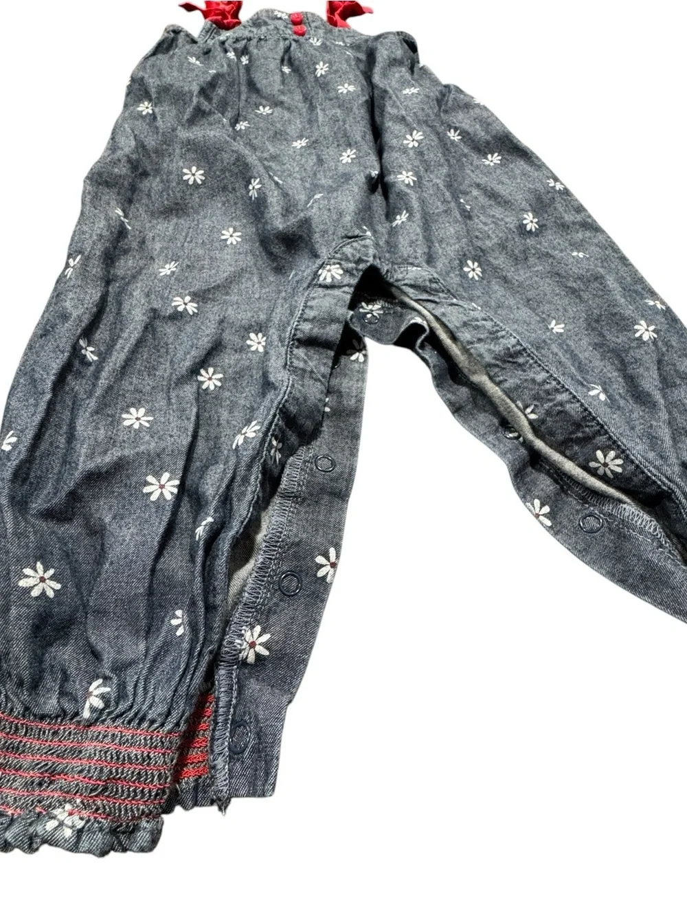 Gymboree Spring Forward Daisy Chambray Romper Baby Girl 18-24 M  4th of July